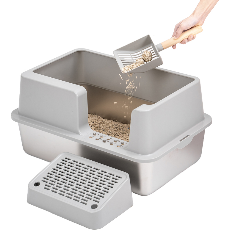 Stainless Steel Open Cat Litter Box